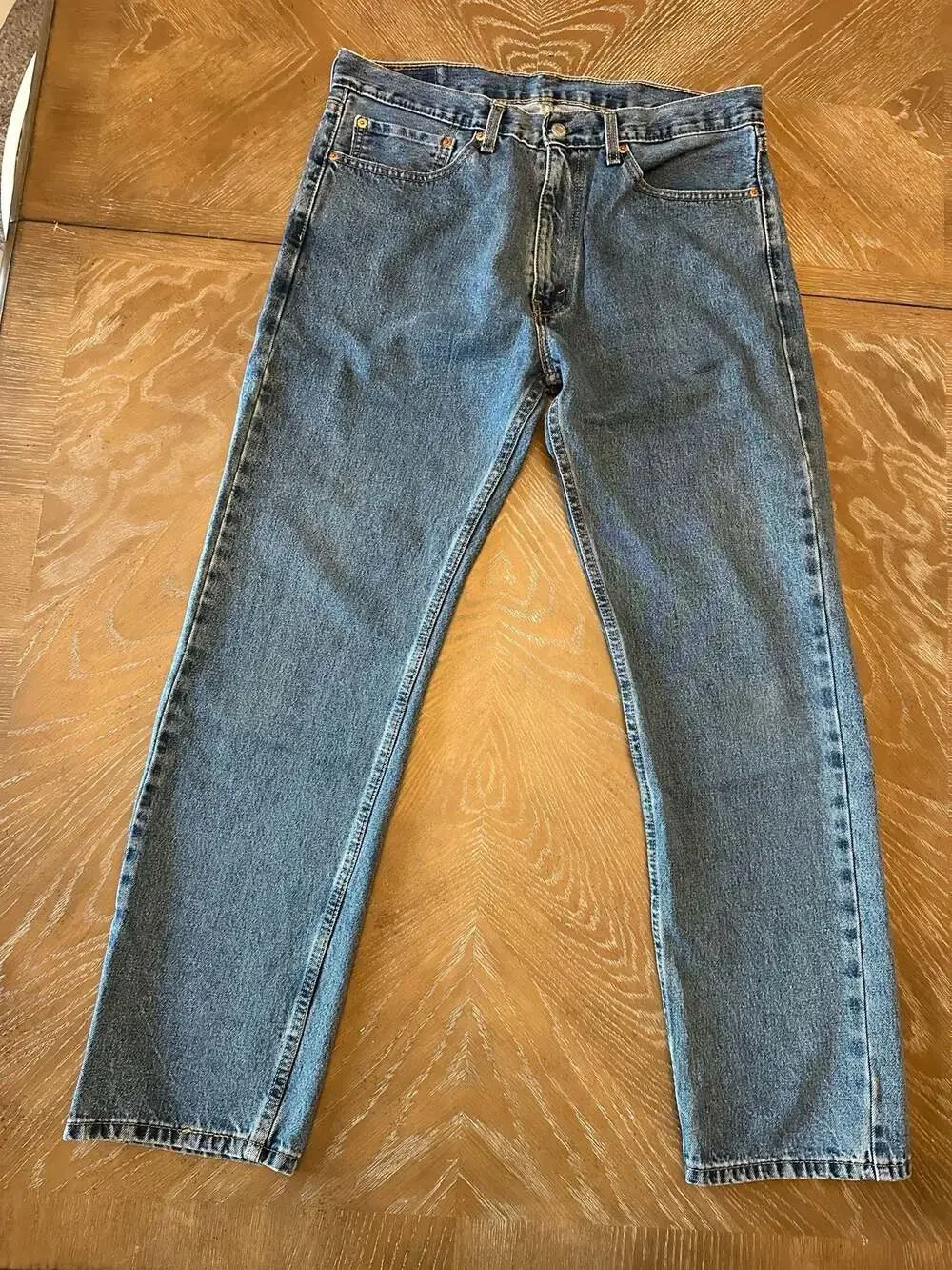 Levi's 505 Original Fit Straight Leg Denim Jeans Men's 36x32 Light Wash